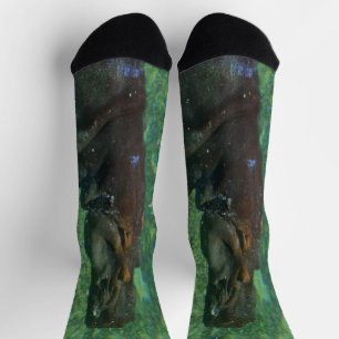 Nilpferd schwimmt unter Wasser, Besatzungssocken Socken