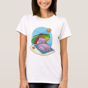Nilpferd Strand Sonnenschirm Sommer T-Shirt