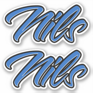 Nils Name blue Aufkleber Sticker Stickerset