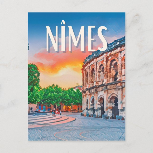 Nîmes Vintage Postkarte (Vorderseite)