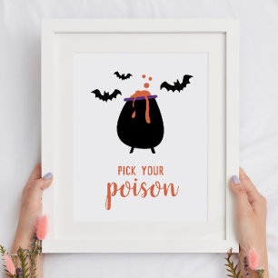 Nimm dein Gift. Niedliches Halloween-Party Poster