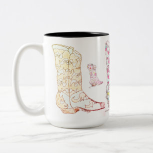 Nimm deine Heels Kaffee-Tasse auf Zweifarbige Tasse