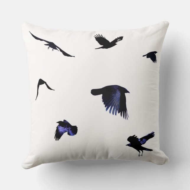 Nimm den Flight Crow Throw Kissen (Rückseite)