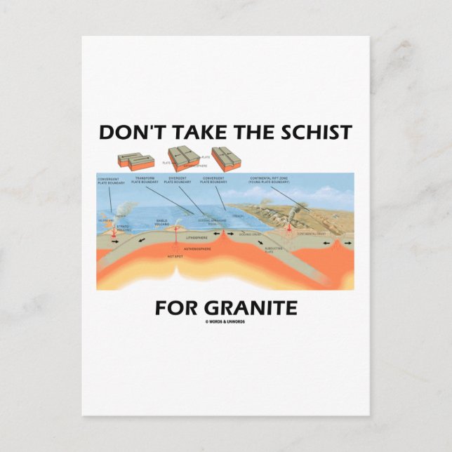 Nimm die Schere nicht für Granit (Geologie-Spaß) Postkarte (Vorderseite)
