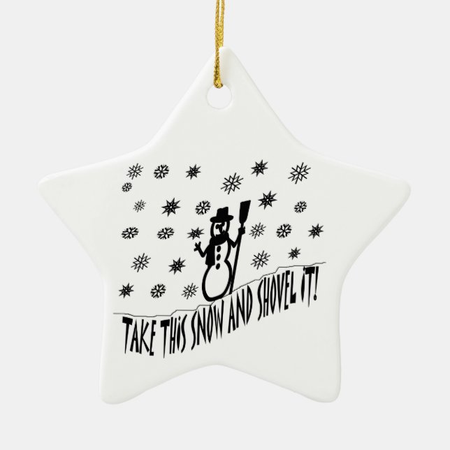 Nimm diesen Schneezauber! Keramik Ornament (Vorne)