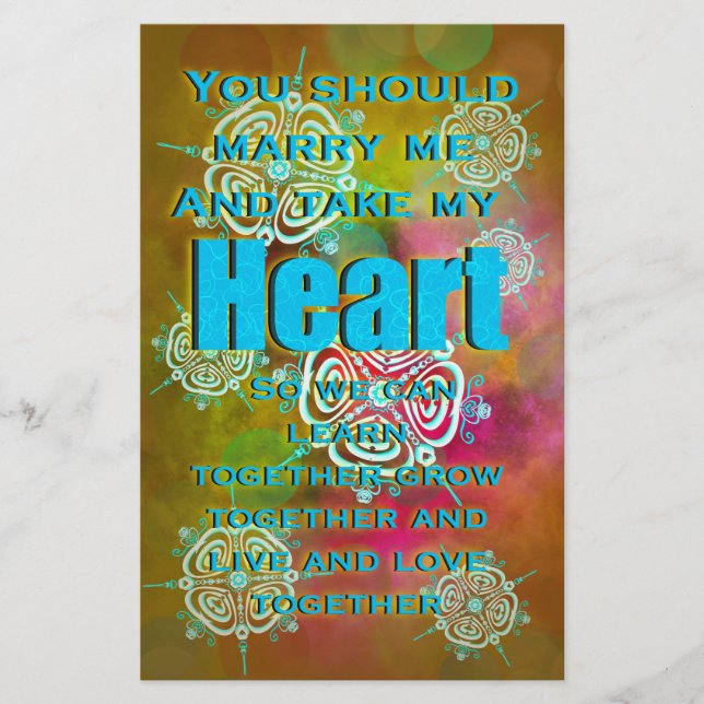 Nimm dir mein Herz Briefpapier (Vorderseite)