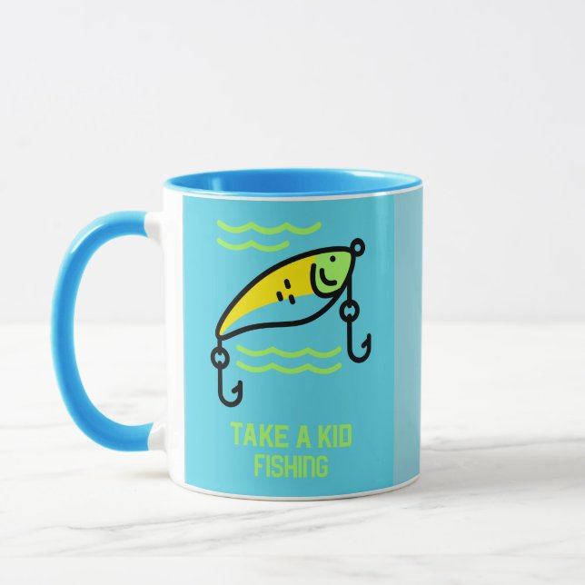Nimm ein Kind beim Angeln! Tasse (Links)