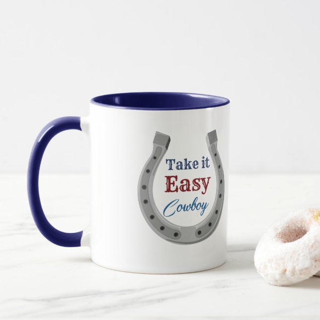 Nimm es einfach Cowboy Tasse (Mit Donut)