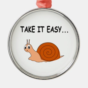 Nimm es leicht Niedlichen Cartoon Snail Ornament Aus Metall