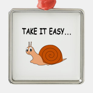 Nimm es leicht Niedlichen Cartoon Snail Ornament Aus Metall