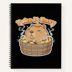 Nimm es leicht Süßes Capybara Lustiges Kawaii Ti Notizbuch