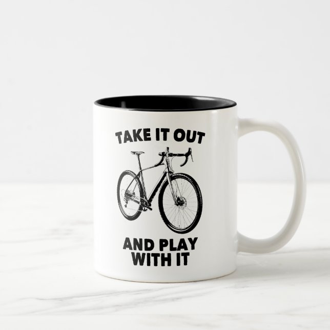 Nimm es raus und spiele mit ihm Fahrrad Zweifarbige Tasse (Rechts)