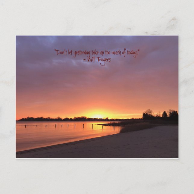 Nimm gestern nicht zu viel auf postkarte (Vorderseite)