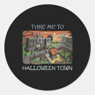 Nimm mich zu Halloween-Kostüm Runder Aufkleber