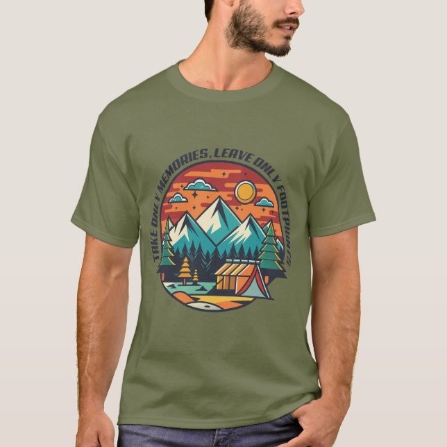 Nimm nur Erinnerungen, Verlass nur Footprints Camp T-Shirt (Vorderseite)