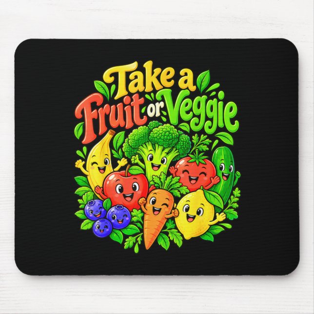 Nimm Obst oder Gemüse gesunde Ernährung Mousepad (Vorne)