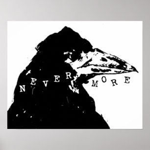 Nimmerwieder-Rabe von Edgar Allan Poe Poster