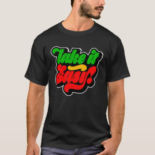 Nimm's leicht Rasta-Farben Reggae T-Shirt