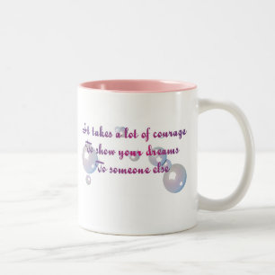 nimmt viel Mut Zweifarbige Tasse