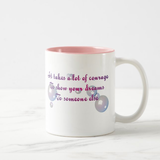 nimmt viel Mut Zweifarbige Tasse (Rechts)