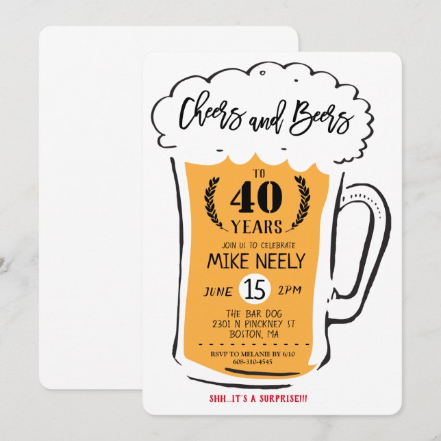 N'IMPORTE QUEL ÂGE - Bravo et bières Invitation d' (Devant / Derrière)