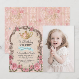 N'IMPORTE QUEL ÂGE - Thé Vintage Floral Invitation