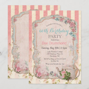 N'IMPORTE QUEL ÂGE - Thé Vintage Floral Invitation