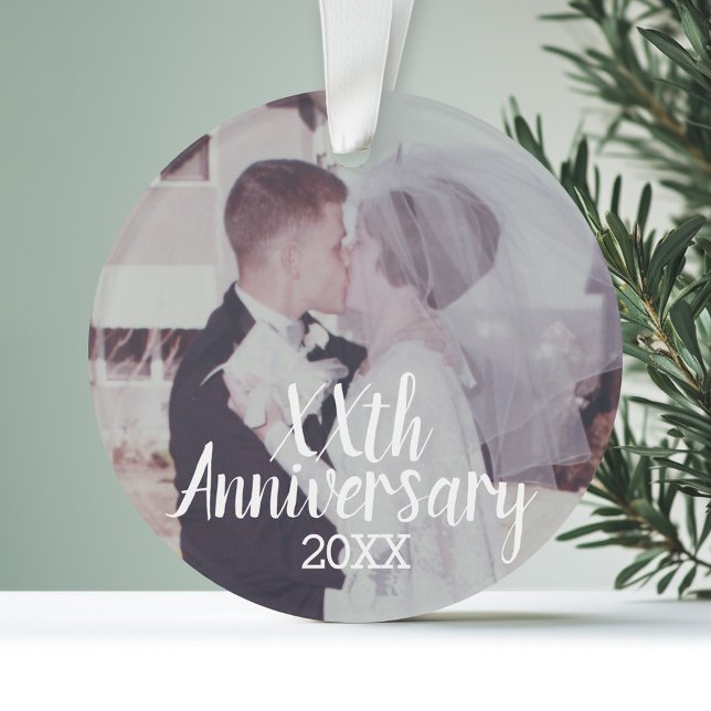 N'importe quel anniversaire de Mariage - avec phot (Personalized Wedding Anniversary Photo Ornament)