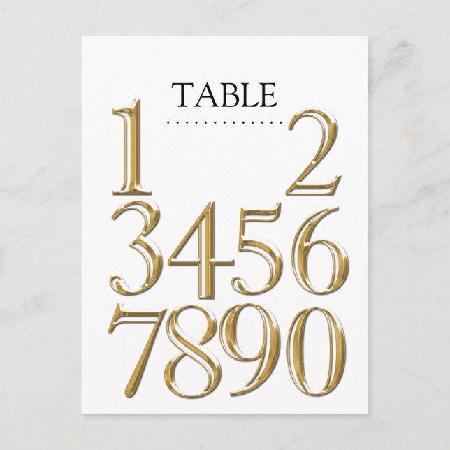 N'Importe Quel Numéro De Table Couleur Bloque L'Or (Devant)