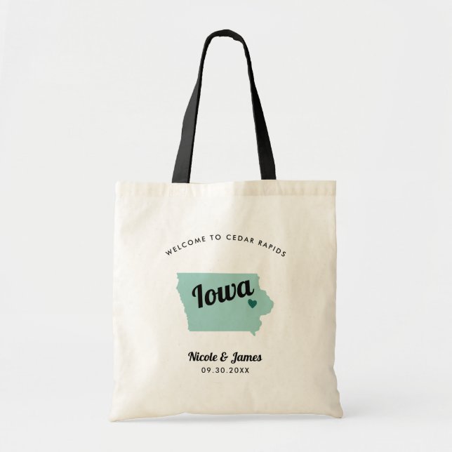 N'Importe Quel Sac D'Accueil Mariage De Carte Iowa (Devant)