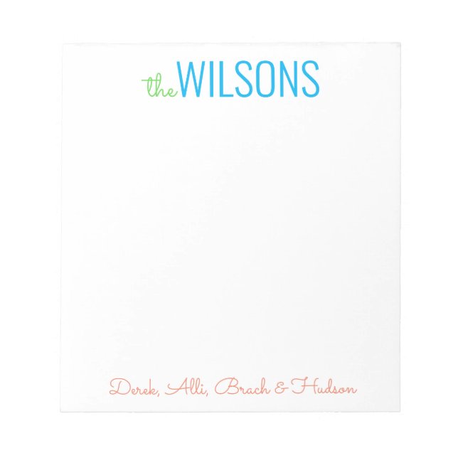 N'importe quelle couleur - Bloc-notes de la famill (Devant)