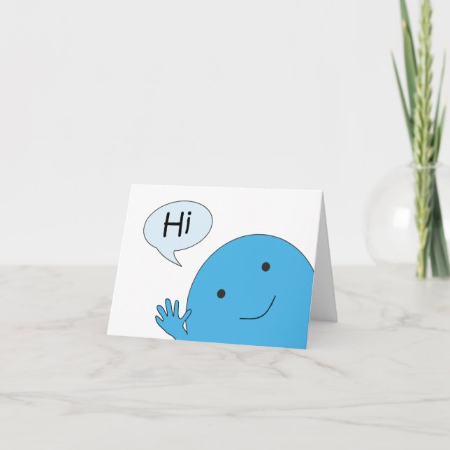 N'Importe Quelle Occasion Bleu Guy Waving Hi Carte (Devant)