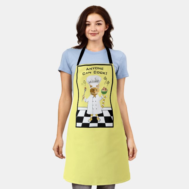 N'Importe Qui Peut Cuisiner ! Tablier de Kitty jau (Porté)