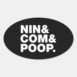 NIN & COM & KACK. OVALER AUFKLEBER