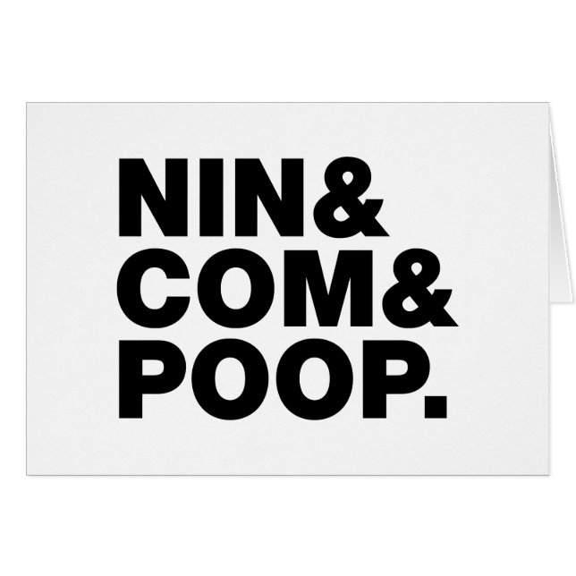 NIN & COM & POOP. CARTE D'ACCUEIL (Devant horizontal)