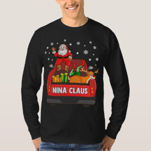 Nina Claus Red Truck Santa Reindeer Elf Weihnachte T-Shirt