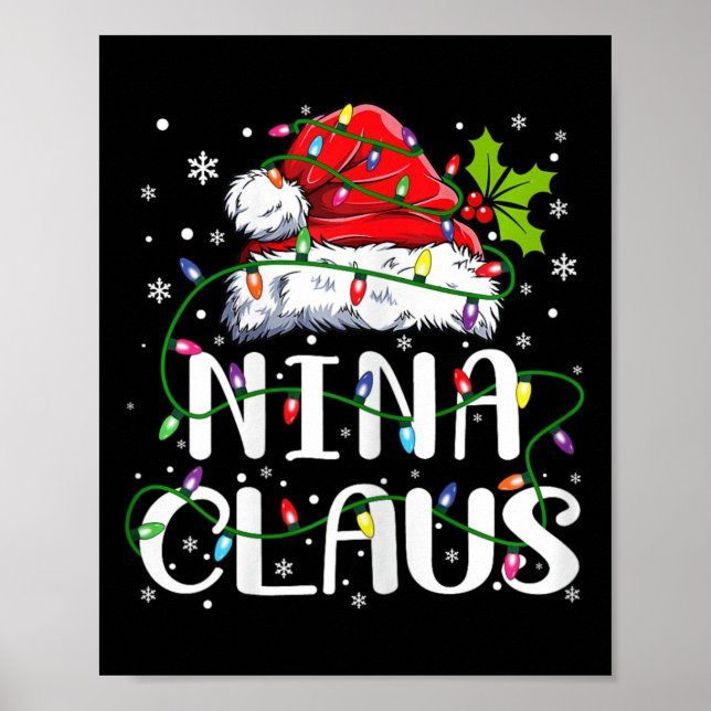 Nina Claus Weihnachts-Weihnachtsmannmütze Matching Poster (Vorne)