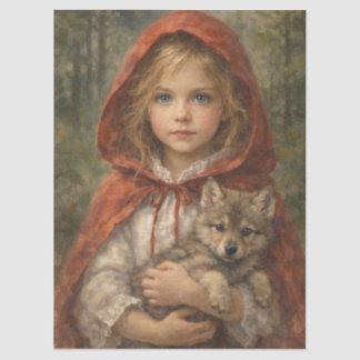 Niña con lobo seidenpapier