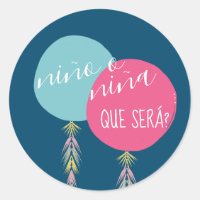 Nina o Nino Gender Reveal Tassel Balloon Navy
