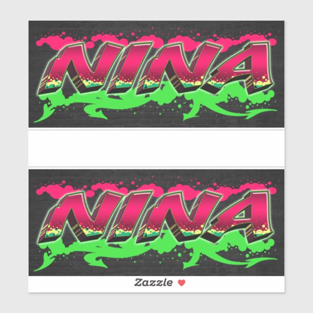 Nina Vorname Name Graffiti Aufkleber Sticker (Blatt)