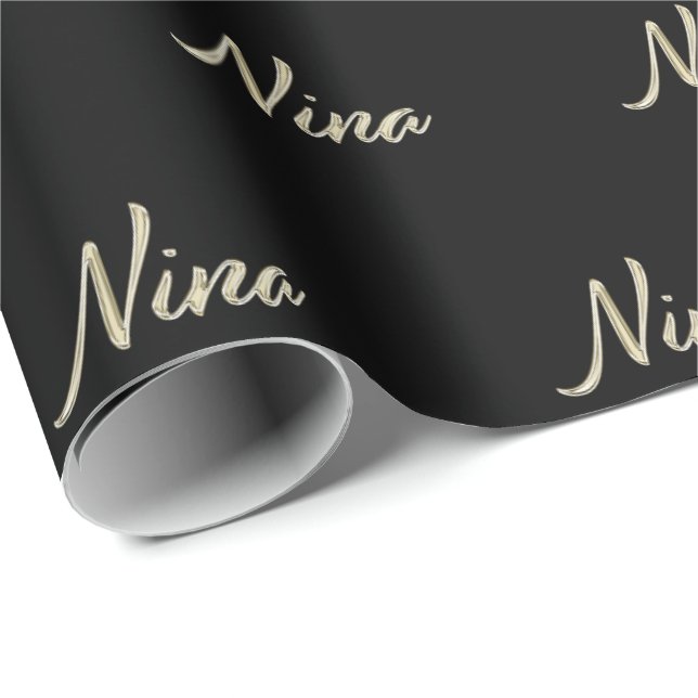 Nina white gold Handwriting Geschenkpapier (Rolleneckpunkt)