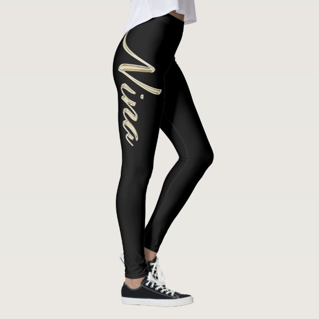 Nina white gold Handwriting Hose Leggings (Rechts)