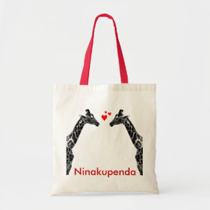 Ninakupenda "ich Liebe Sie" Giraffentasche Tragetasche
