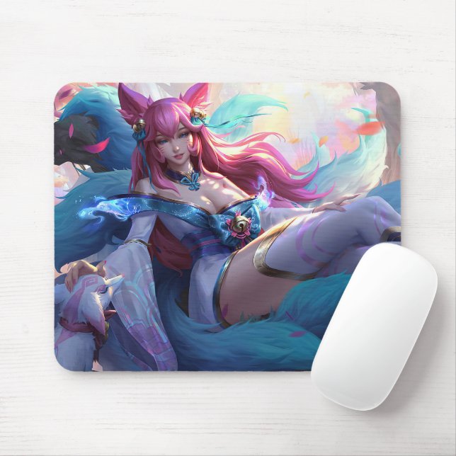 Nine Schwanz Fox Mousepad | Benutzerdefinierbares  (Mit Mouse)