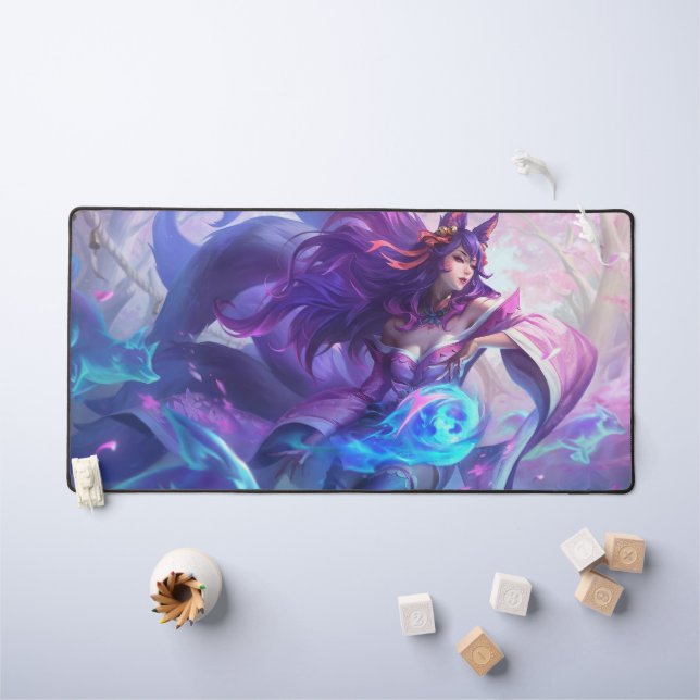 Nine Tail Fox Deskmat | Mat de bureau personnalisa (Tableau pour enfants)