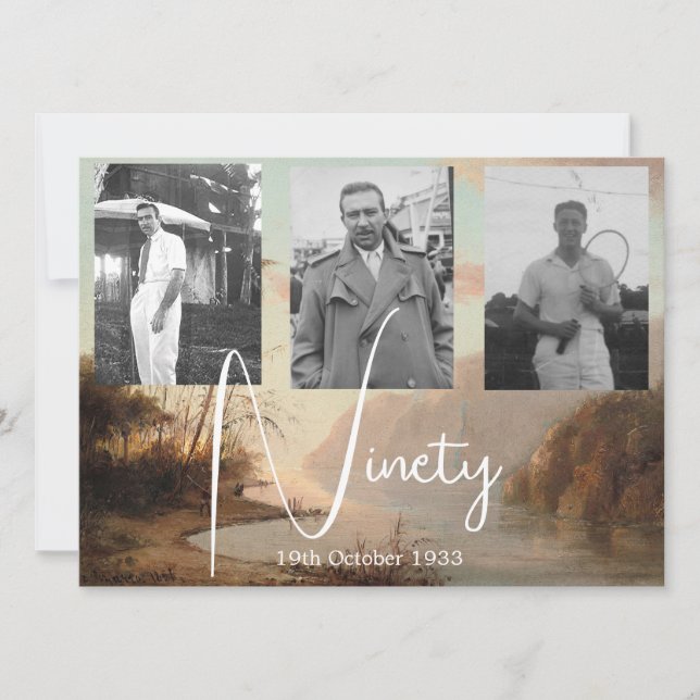 Ninetieth 90e anniversaire Invitation photo tropic (Devant)