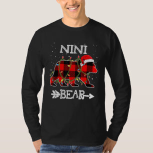 Nini Bear, Red Buffalo Karierte Mama Bear Pajama T-Shirt