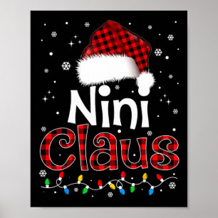 Nini Claus Lustiger Weihnachtsmann passende Famili Poster