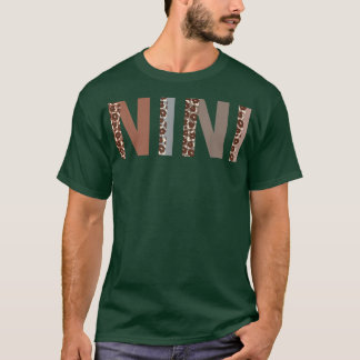 Nini Leopard Print Mama Niedlich Mütter Day Funny  T-Shirt