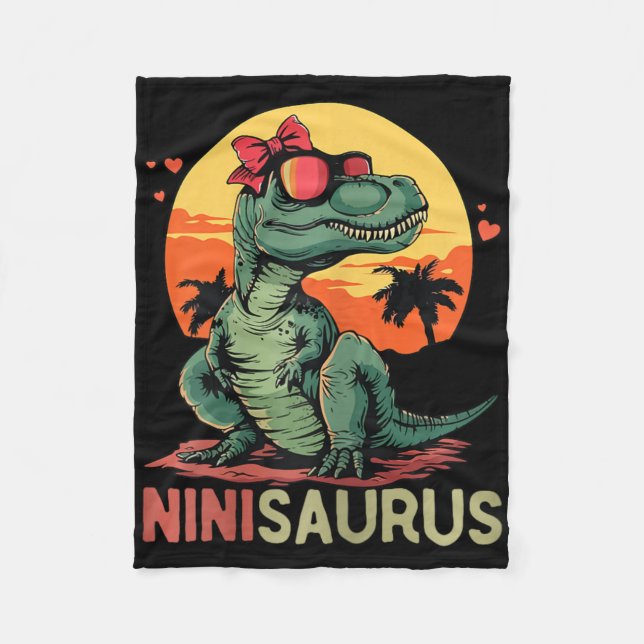 Ninisaurus Dino Dinosaurier Nini-Saurus T-Rex Mutt Fleecedecke (Vorderseite)